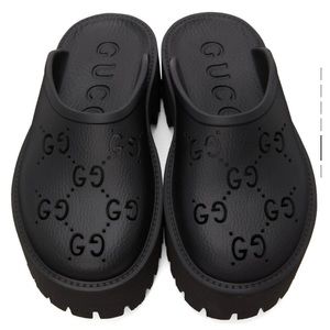 Guccis Platform Perorated G Clog